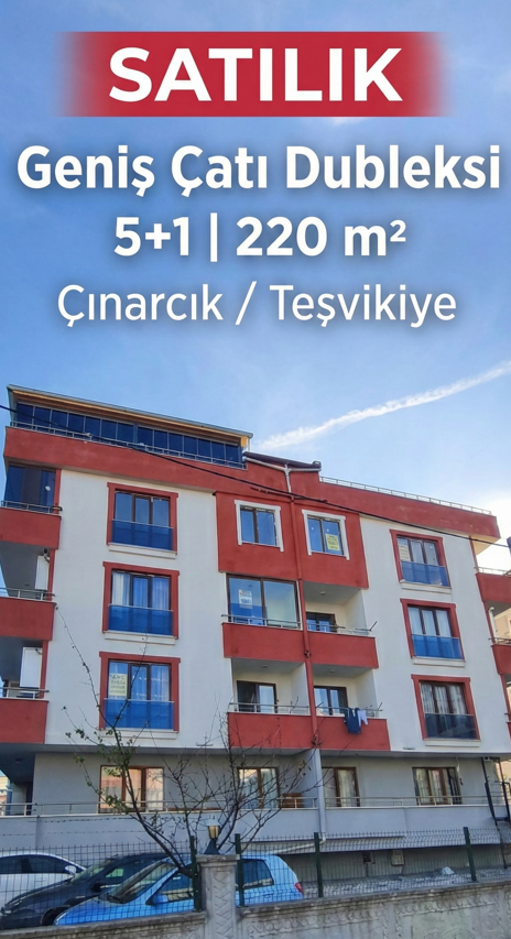 Yalova Çınarcık Teşvikiye’de Satılık Geniş Çatı Dubleksi | Kat Mülkiyetli | Asansörlü 